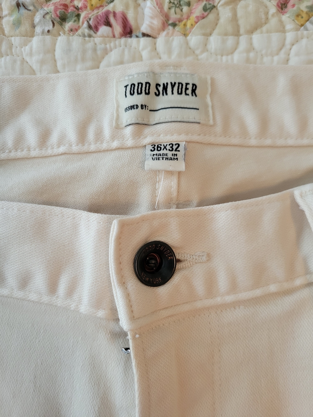 Todd Snyder Cream 5-Pocket Stretch Chinos